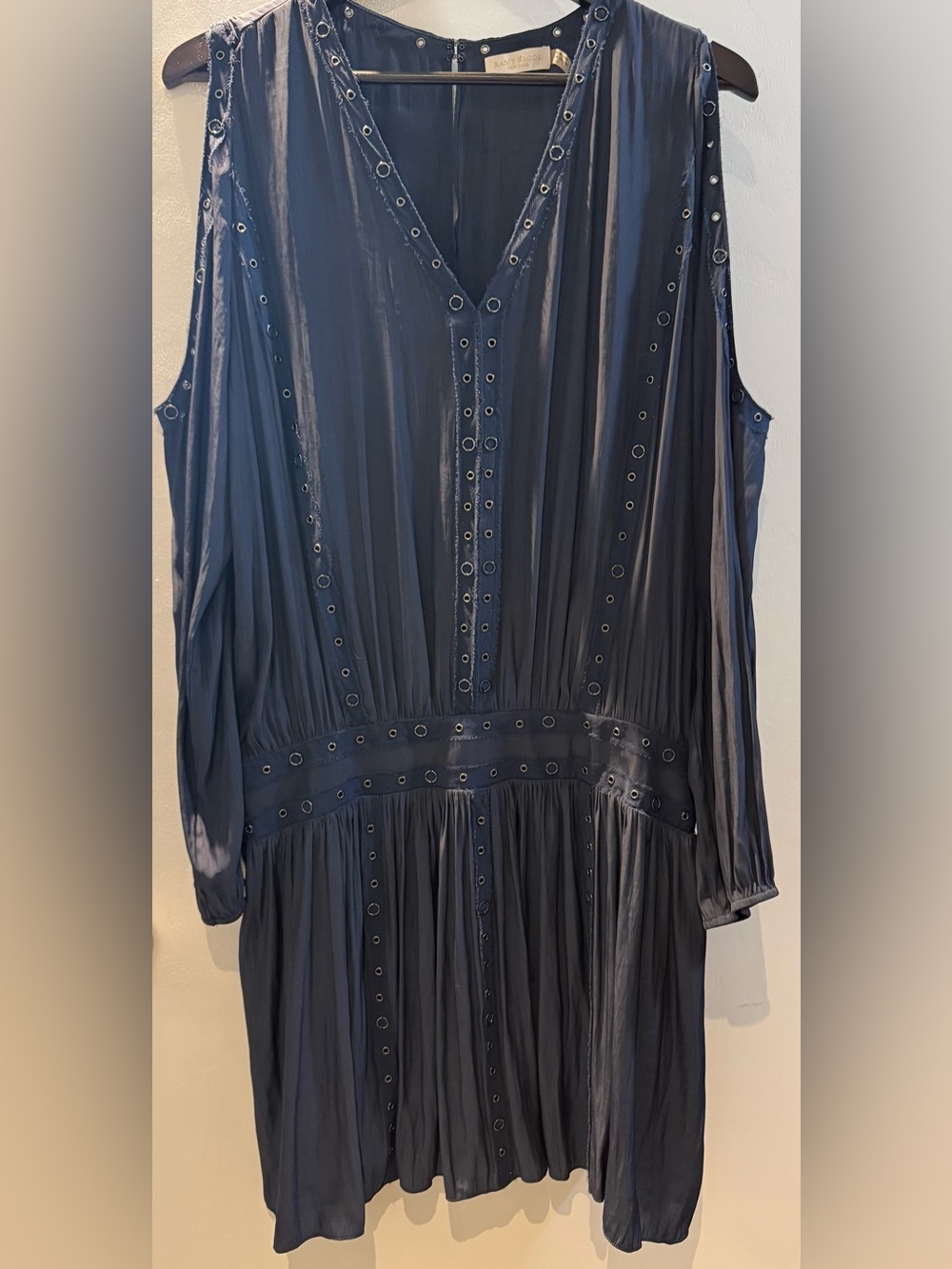 Ramy Brook Navy cold shoulder long-sleeve tunic or mini dress